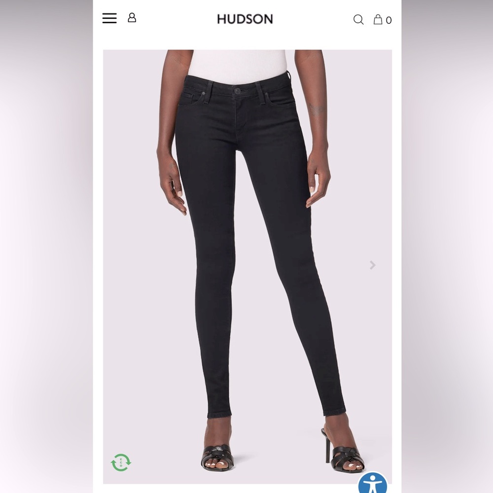 Hudson Krista Low-Rise Super Skinny Jean size 27 black
